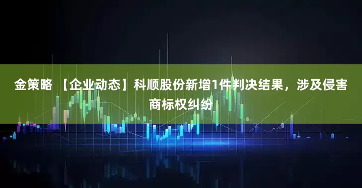 金策略 【企业动态】科顺股份新增1件判决结果，涉及侵害商标权纠纷